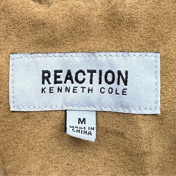 Kenneth Cole Reaction Faux Suede Moto Jacket Coat Size M - Picture 5 of 5
